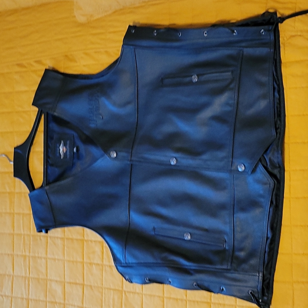 Men's 3X Harley-Davidson black leather vest